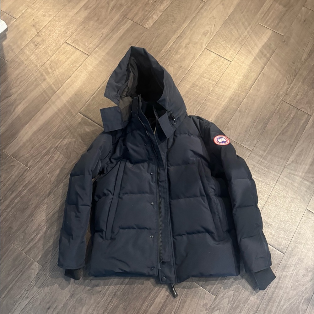 Canada Goose Men's Navy Hooded Puffer Jacket